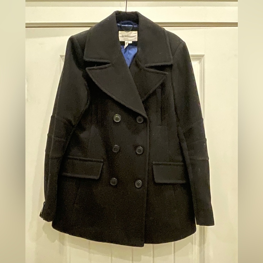 Women's Black Double-Breasted Coat